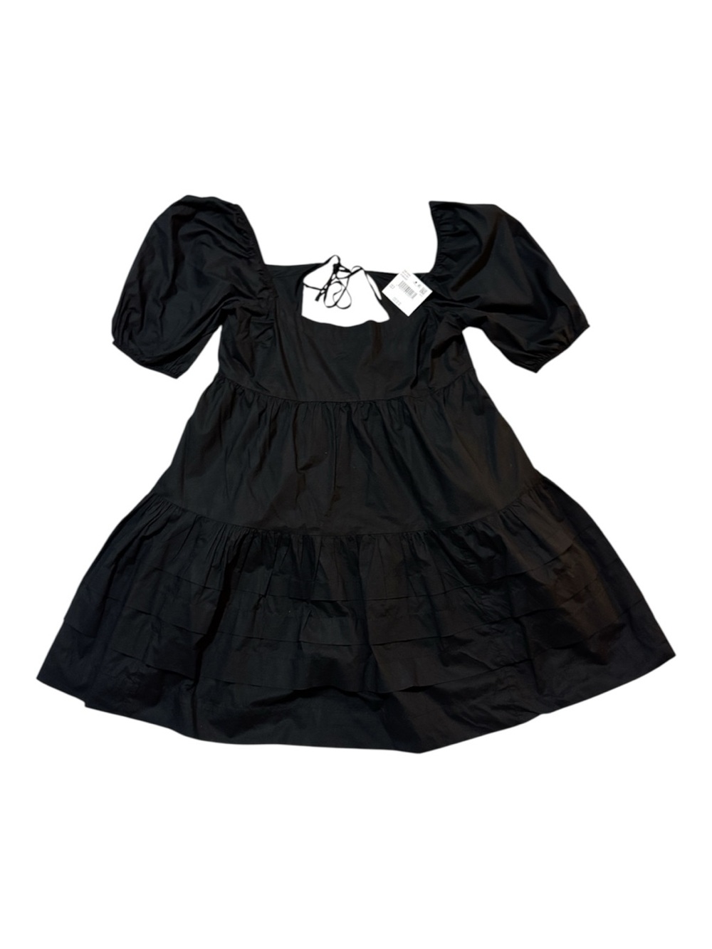 American Eagle Outfitters Black Puff-Sleeve Tiered Mini Dress *NWT